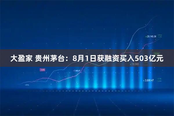 大盈家 贵州茅台：8月1日获融资买入503亿元